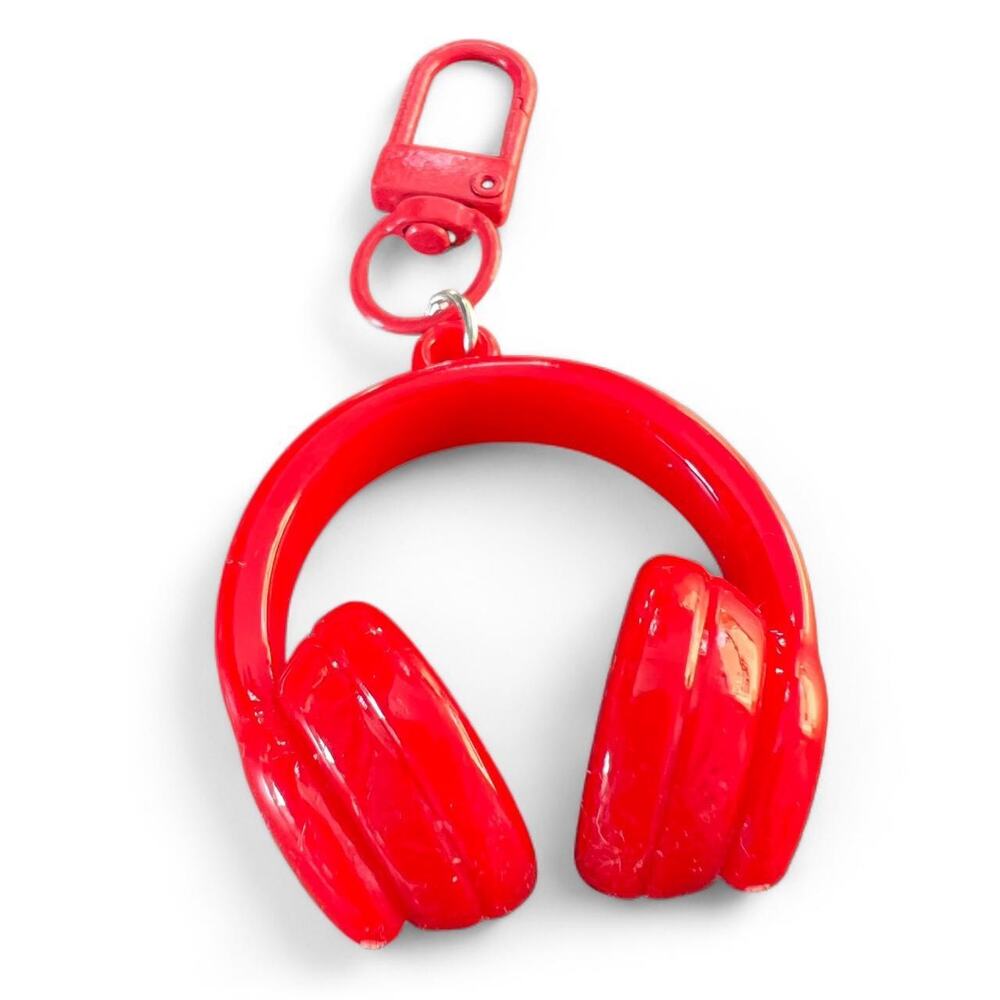 Red Headphone Keychain